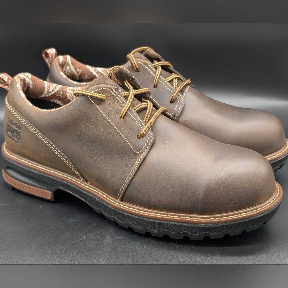 NWOT Timberland PRO 434 Hightower Oxford Composite Toe Boots Brown W 10